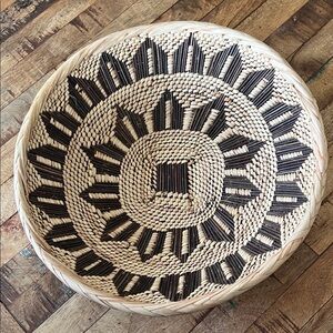 Handwoven Brown and Cream Tonga 12 inch Basket